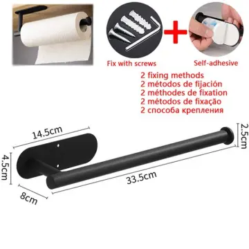 Adhesive Toilet Paper Holder Kitchen Roll Towel Rack Napkin Dispenser  Absorbent Stand Tissue Hanger Bathroom Accessories