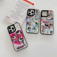 《KIKI》CASE.TIFY powerpuff girls High-end mirror Phone case for iphone 14 14pro 14promax 13 13pro 13promax High quality drop and shockproof hard case 12 12pro 12promax 11 Cute cartoon figure graffiti pattern New Design ins style popular