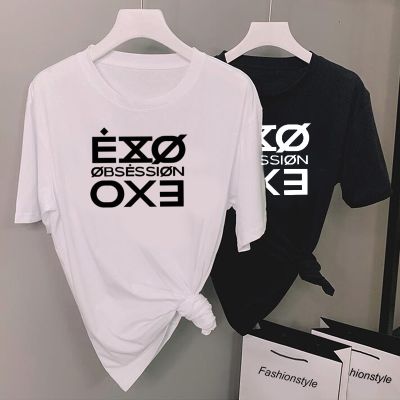 Letter Printed Tshirt Exo Obsession Tshirt Tee Shirt Fasns Clothes 100% cotton T-shirt