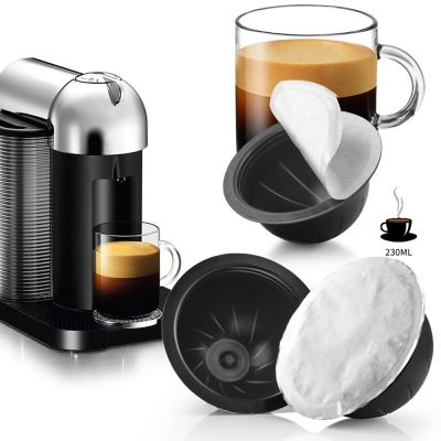 【YF】 Copo De Filtro Cápsula Café Reutilizável Para Nespresso Vertuo Em Pó Folha Alumínio Tampa Recarregável Adaptador Máquina