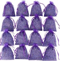 16 Purple French Dried Lavender Sachets Craft Bag - Lavender Sachets Wedding Toss, Home Fragrance Sachets Drawers Dressers, Lovely Dried Lavender Flower Buds Sachets