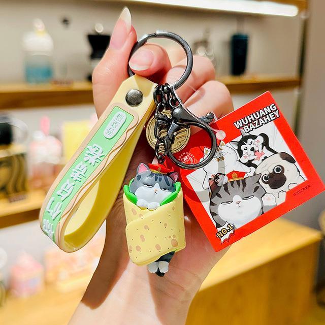 5-style-cartoon-dog-cat-genuine-my-emperor-wanshou-keychain-female-cute-trendy-doll-bag-pendant-couple-accessories-gift-wholesal