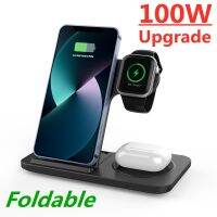 ZZOOI 100W Fast Wireless Charger Dock Station For iPhone 14 13 12 11 XS XR X 8 Apple Watch 8 7 6 SE 5 AirPods 3 Pro Charging Stand Pad