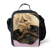 Customized Pug Dog Lunch Bag 3D Print Thermal Meal Tote Bags for Women Kids Cute Lunchbox Feminine Picnic Food Fruit Storage