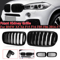 Glossy Black ด้านหน้าไตกีฬา Grill Grille Single Slat สำหรับ BMW F15 X5 F16 X6 2014-2017ตาข่ายเปลี่ยน Racing Grills 51712334708