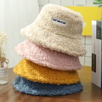 【CW】 Lamb Wool Faux Fur Hat Warm Hats for Thicken Bob Panama Outdoor Caps