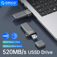 ORICO USSD มือถือ Solid U Disk 520เมกะไบต์/วินาทีแฟลชไดรฟ์1TB 512GB 256GB Type-C USB 3.2 PenDrive โลหะที่มีสีสัน Solid State U Disk