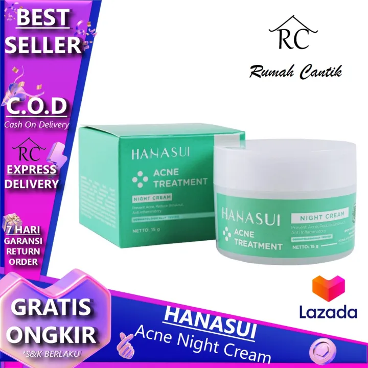 Hanasui Acne Treatment Night Cream Rumah Cantik 354 Original Krim Malam