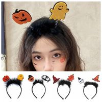 ฮาโลวีน halloween accessories YDIJEJ การ์ตูนลายการ์ตูน ที่คาดผมขนนกฮาโลวีน แมงมุมสไปเดอร์ Pumkin ทันสมัยและทันสมัย ห่วงรัดผม สำหรับผู้หญิง