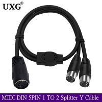 MIDI DIN 5Pin Splitter Y Adapter Cable MIDI 5 Pin Female To Dual 2 X DIN 5PIN Male Extension Audio Cable MIDI Keyboard Guitar