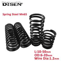 5Pcs 65 Manganese Steel Compression Springs High Elastic Blackening Pressure Spring Wire Dia 1.2mm OD6-20mm Length10-50mm