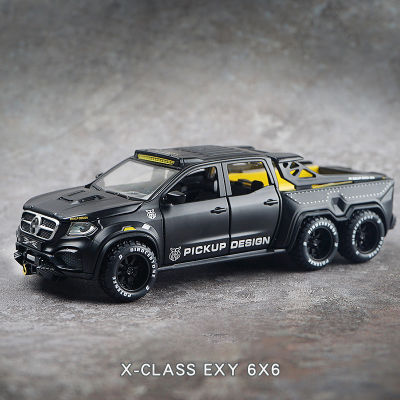 จำลองล้อแม็กรถยนต์ Modle XCLASS EXY 6X6รถกระบะ128โลหะรถของเล่นแสงเสียงดึงกลับของเล่นรุ่นสำหรับเด็กผู้ชายแสงของเล่น