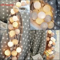 20 LED USB Bertenaga Bola Katun Tali Peri Lampu Liburan Pesta Pernikahan Teras Kamar Tidur Dekorasi Natal Pencahayaan Navidad