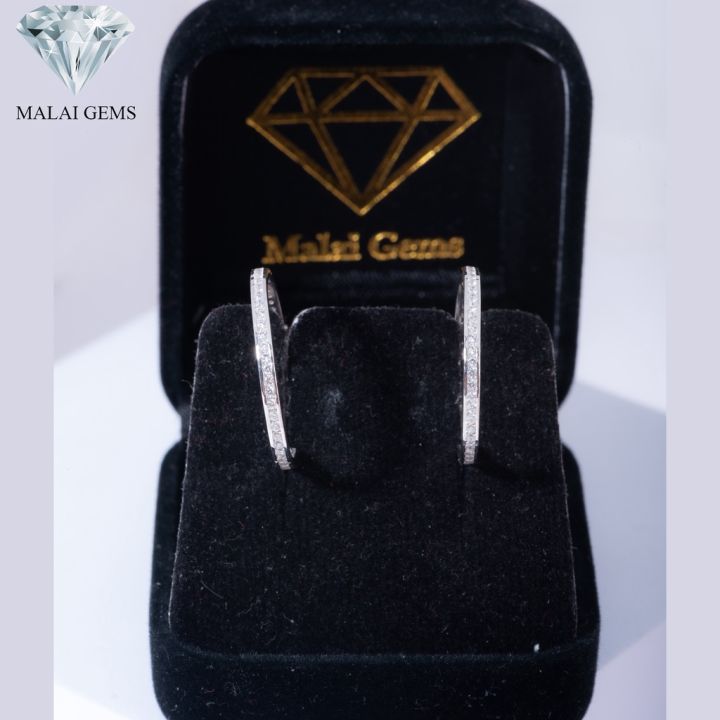 malai-gems-ต่างหูเพชร-เงินแท้-silver-925-เพชรสวิส-cz-เคลือบทองคำขาว-รุ่น-295-ek0013-22mm-แถมกล่อง-ต่างหูcz-ต่างหูเงินแ