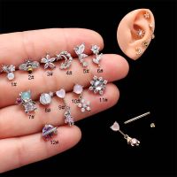 1 Piece Heart Bee Shape Tragus Cartilage Helix Stud Piercing 20 Gauge Stainless Steel with Zircon