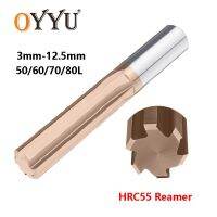 OYYU ทังสเตนเหล็ก Chucking Reamer ตรงขลุ่ยเคลือบ HRC55 H7 เครื่องรีมเมอร์คาร์ไบด์ CNC 3mm 4mm 5mm 6mm 12.5mm