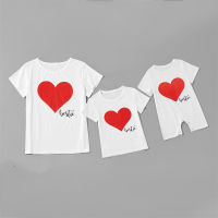 Fashion Family Mathing Outfigs Cotton Short Sleeve Cute Print T-shirt Casual Mommy And Me Clothes Mother Girl Boy Baby Clothes