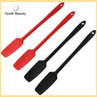 YOUTH BEAUTY 4 pcs ด้ามจับแบบยาว ไม้พายยาง ซิลิโคนทำจากซิลิโคน ทนความร้อนทน เครื่องขูดซิลิโคน ทนทานต่อการใช้งาน แกนสแตนเลสสตีล โหลไม้พาย การอบ