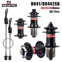 NOVATEC ดุมล้อจักรยาน D041SB/D042SB,28/32/36รูศูนย์กลางจักรยานเสือภูเขาเบรก6ดิสก์สลักสำหรับตลับลูกปืน8/9/10/11/12สปีด