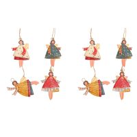 8 PCS Christmas Metal Dancing Angel Pendants Christmas Tree Hanging Ornaments Xmas Tree Doll Decorations for Home Party