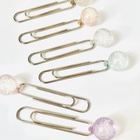 Transparent Bubble Bead Paper Clip Bookmark Binder Clip Office Accessories Paperclips Patchwork Clip