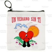 № Bad Bunny UN VERANO SIN TI Music Album Cute Canvas Coin Purse Small Fresh New Zipper Key Bag Hand Gift Bag