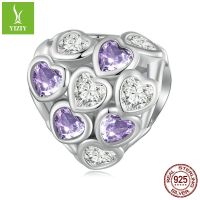 [COD] Ziyun s925 silver infinite love bracelet beaded romantic purple splicing diy bead accessories