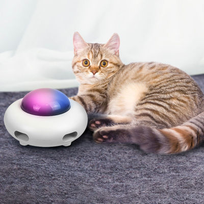 ของเล่นแมวทีเซอร์อัตโนมัติสำหรับแมวของเล่นขนนกแมวความบันเทิงตอบสนองการออกกำลังกายของแมว