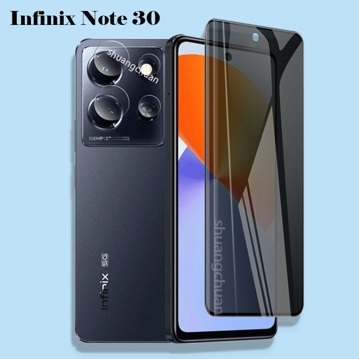 2in1กระจกเทมเปอร์สำหรับ-infinix-note-30-5g-แผ่นหน้าป้องกันความเป็นส่วนตัว-note-30ฟิล์มแก้วแบบโปรกระจกเทมเปอร์-ฟิล์มเลนส์