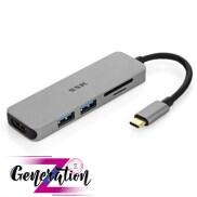 BỘ CHUYỂN TYPE-C RA 2 USB 3.0 + HDMI + TF + SD SSK- MULTIPORT HUB TYPE-C