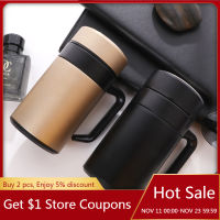 500ML Double Stainless Steel Thermal Vacuum Cup Travel Thermos Coffee Tea Thermocup Office Water Bottle With Handle Portable