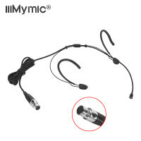 iiiMymic Professional Black Headset Microphone 3 Pin XLR TA3F Headworn Mic Dual Ear Hook For AKG Samson Wireless Bodypack System