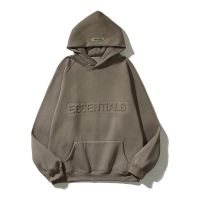 ESSENTIALS Embossed Relief Logo Loose High Street Hoodie Unisex