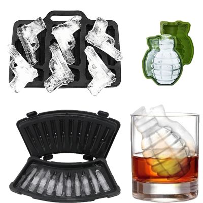 Creative Gun Bullet Shape Ice Cube Maker 3D DIY Ice Cube Mold Chocolate Candy Mould Cold Drink Whiskey Wine Ice Maker Ice Maker Ice Cream Moulds