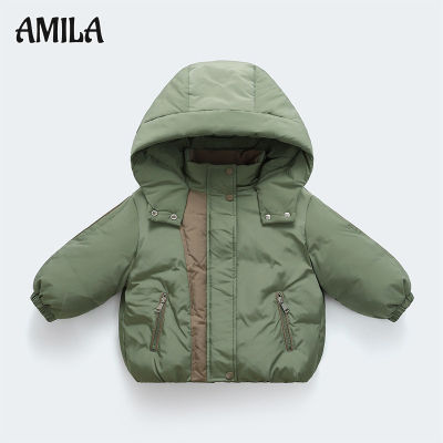 AMILA เสื้อผ้าเบาะลงเด็ก เสื้อแจ็กเก็ตกำมะหยี่หนาเสื้อผ้าฤดูหนาวเด็กบุเสื้อแจ็คเก็ตเสริมไหล่