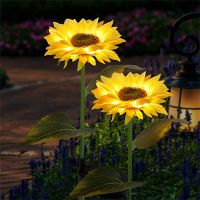 Solar Sunflowers Lights Smart Light Control Lawn Light Outdoor IP65 Waterproof Landscape Lamp Garden Yard Pathway Patio Decor