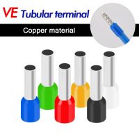 100Pcs Copper VE Tubular Crimp Terminal Electrical Wire Insulated Terminator Block Cord End Connector Crimping Terminals