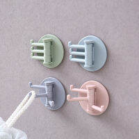 【cw】 No Trace of Creativity Paste 3 nch Rotating Hook Kitchen Bathroom Wall Hook Home Plain Hook ！