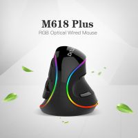 delux m 618 plus rgb เมาส์ออปติคอลแบบใช้สาย 800/1200/1600/2400/4000 dpi 5 levels ergonomic สําหรับ pc พร้อม 6 ปุ่มกด