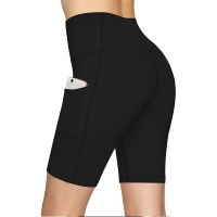 Women 39;s Cropped Yoga Pants Solid High Waist No Embarrassment Line Fitness Pants Women 39;s Tight Cycling Shorts