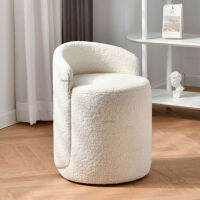 Modern Luxury Bedroom Dressing Stool Ottoman พร้อมพนักพิงแต่งหน้า Vanity เก้าอี้ Pouf เก้าอี้กำมะหยี่หนัง Space Saving Furniture