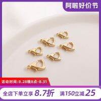 14 K ชุบทองสีทองอ่อนกระดุมรูปเลิร์นสล็อปสเตอร์สปริงแบบมือจับด้วยมือแบบ Diy เครื่องประดับอัญมณีสร้อยคอ