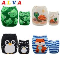 ALVABABY 4pcsset Cloth Diapers Baby Shells Adjustable Reusable Baby Cloth Nappy Shells Without Insert