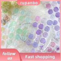 RUPANBO039392692 36/54PCS วินเทจ ตราประทับตราประทับขี้ผึ้ง ดอกไม้และดอกไม้ โปร่งใสโปร่งใส สมุดบันทึกวางแผนตกแต่ง เครื่องเขียนสเตชันเนอรี อินส์ สติกเกอร์ตราประทับประทับตรา สมุดเก็บภาพทำเอง