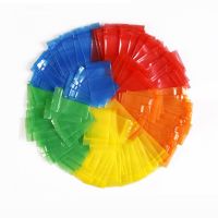 200pcs Red Orange Blue Yellow Orange Thick Reclosable Small PE Zip lock Bags Pouch Jewelry Mini Plastic Package Bag with Zipper Clamps