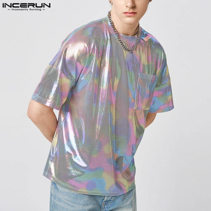 incerun-เสื้อทีเชิ๊ตผู้ชาย-เสื้อเสื้อยืดคอกลมเสื้อเชิ๊ตเปียกดูเสื้อยืด-สไตล์ตะวันตก