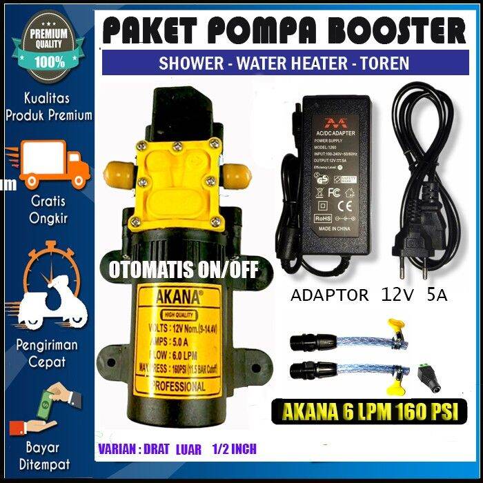 Paket Pompa Booster Shower Toren Water Heater 160 Psi - Pompa Akana ...