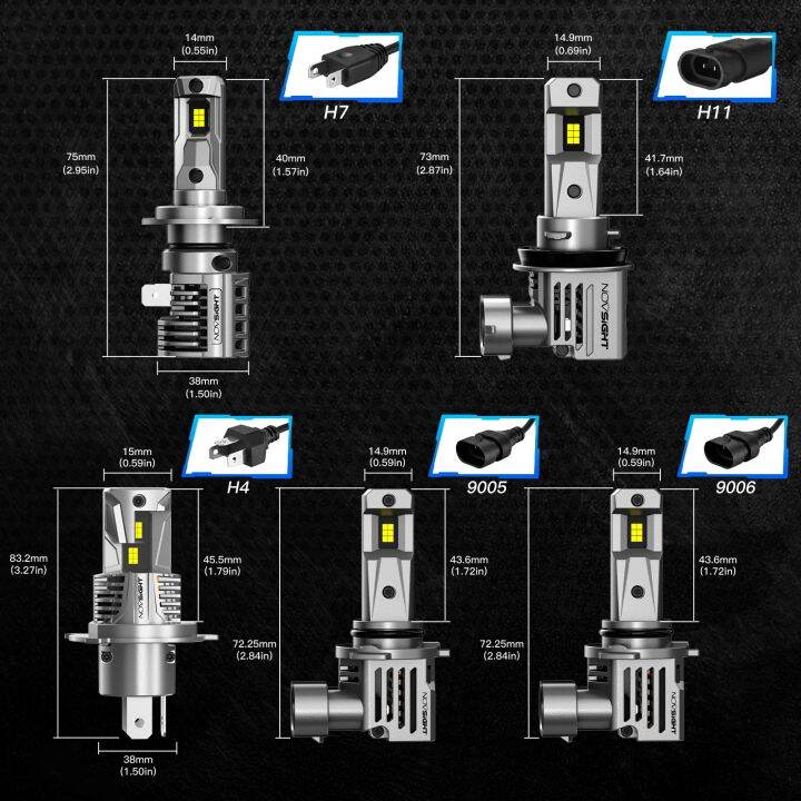 novsight-ใหม่ล่าสุด-n66-9005-9006-h4-h11-ไฟหน้ารถ-led-ไฟตัดหมอก-80w-15000lm-6500k-super-bright-ไฟสีขาวในตัวไดร์เวอร์