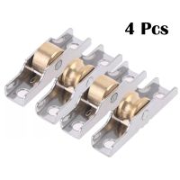 4Pcs Stainless Steel Shutter Pulley Roller Sliding Door Roller Runner Wheel Track Pulley Furniture Door Hardware Mute Wheel