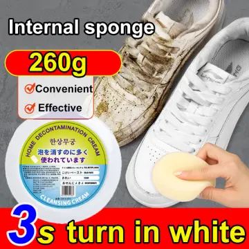 Shoes Multifunctional Cleaning Cream, 2023 New White Shoe Cleaning Cream  with Sponge Eraser, Multifunctional White Shoes Cleaning Cream White Shoe
